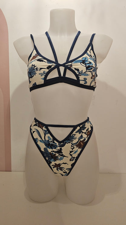 Completo telli vi vintage flower blu (sample)