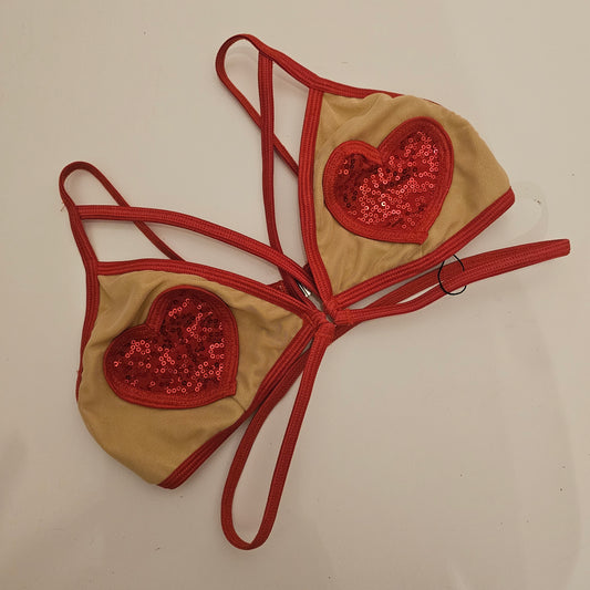 Top Liv patch nudo cuori rossi