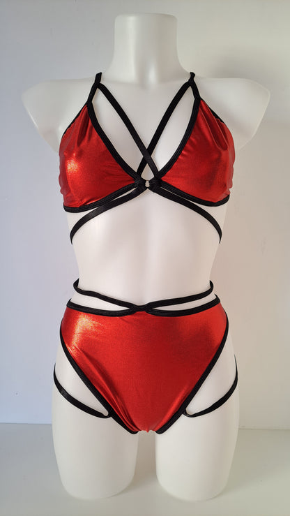 Completo liv high cut harness metal rosso