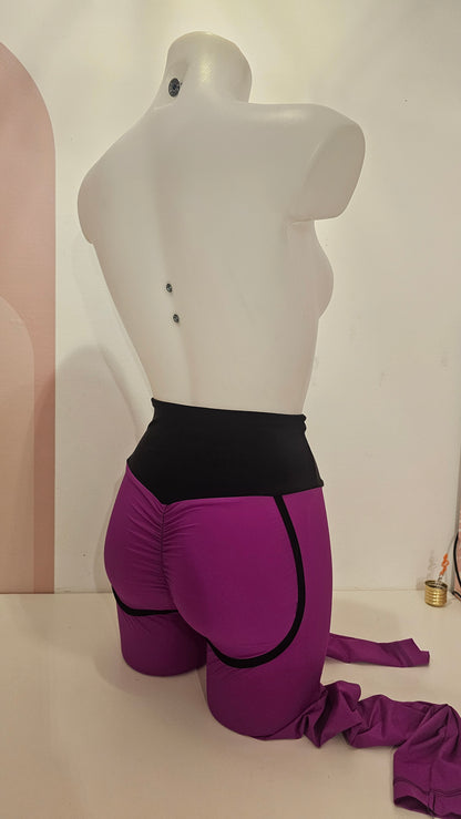 Leggins push up magenta nero
