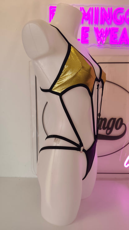 Body fake metal oro nero (sample)