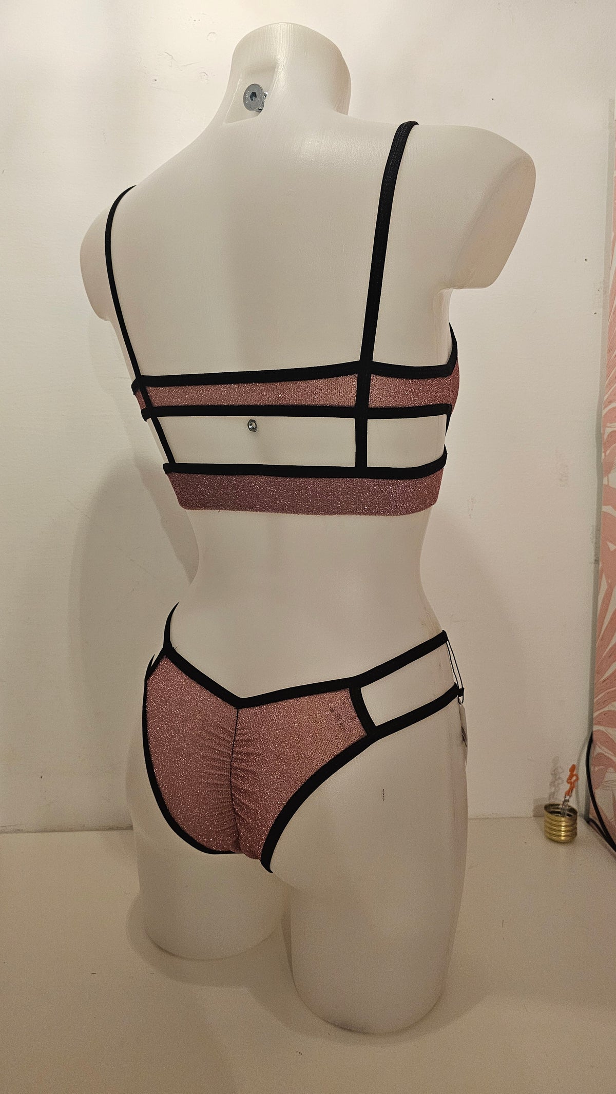 Completo summer roma lurex rosa nero