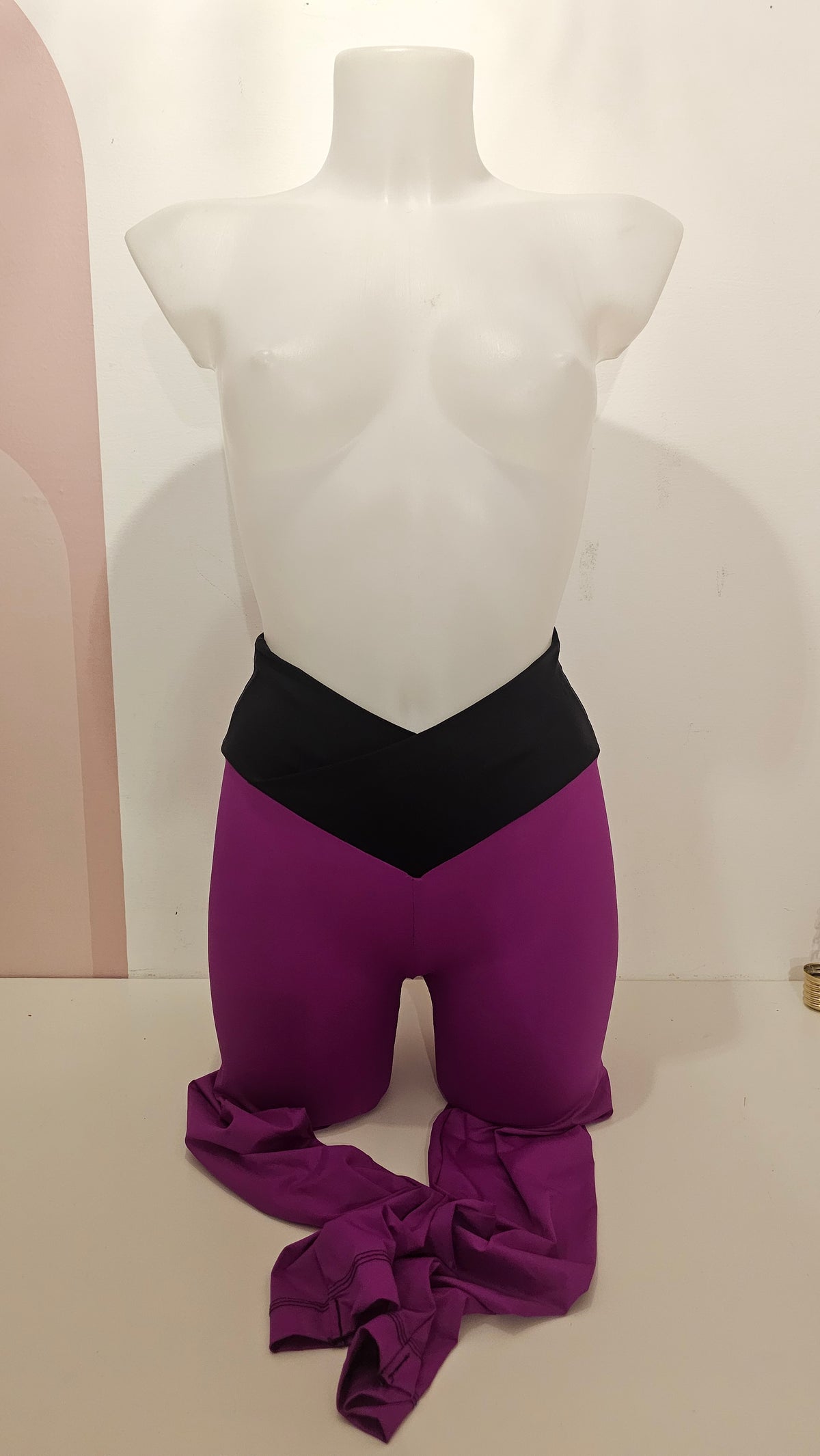 Leggins push up magenta nero