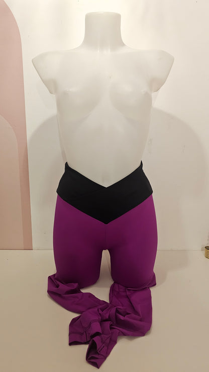 Leggins push up magenta nero