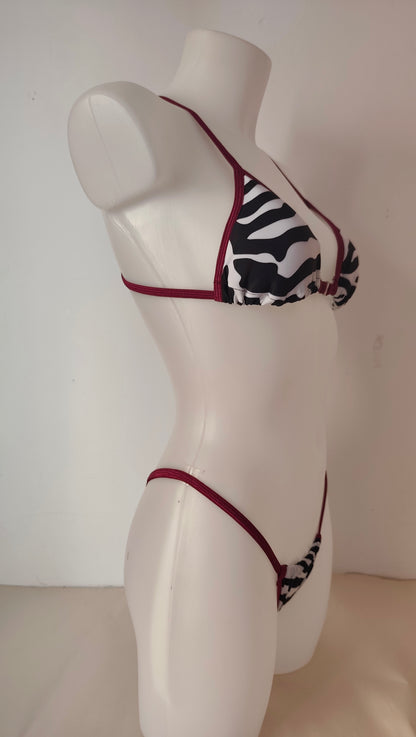 Completo curly zebrato bordeaux