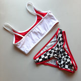 Completo race scacchi / rosso 090