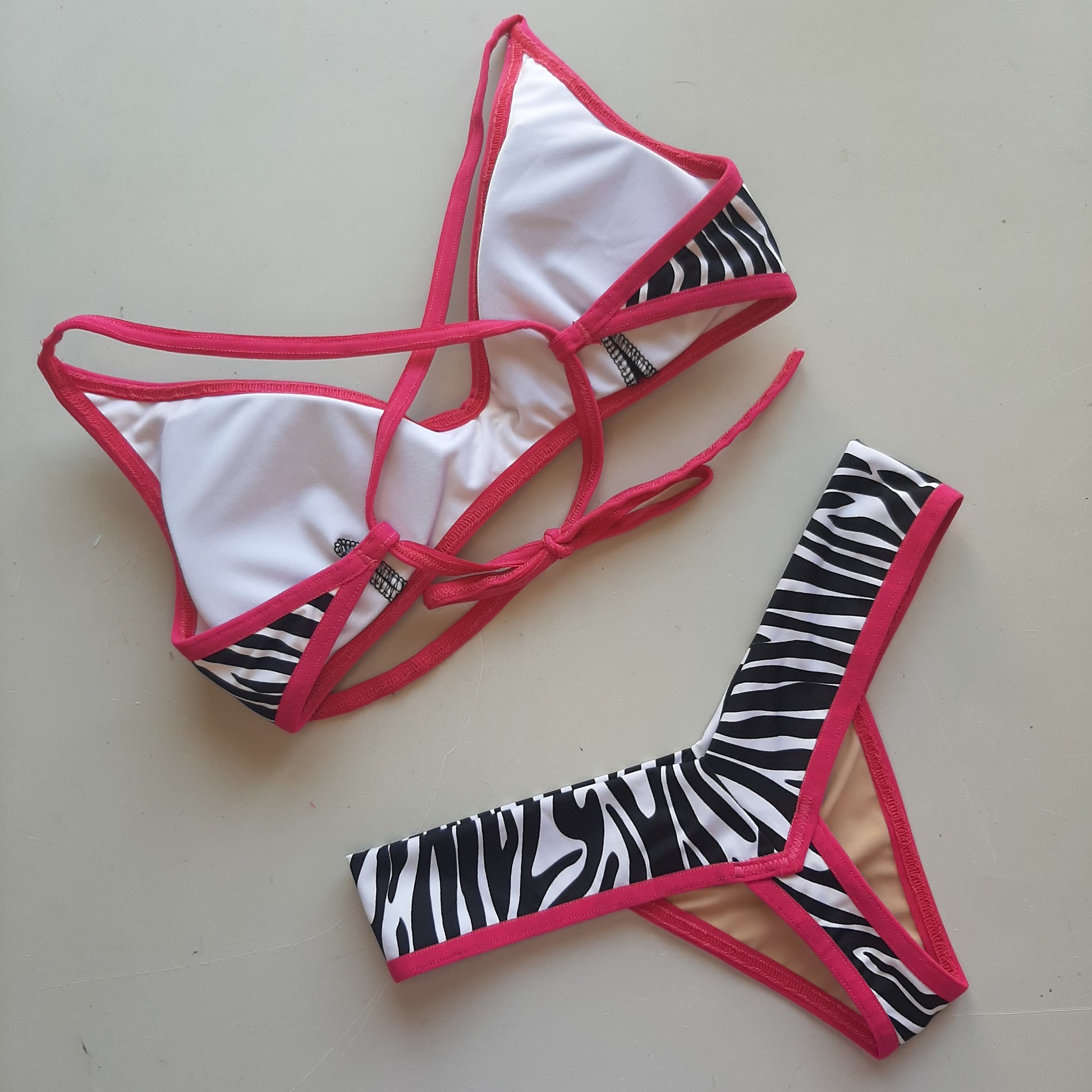 Completo naele miami zebra / fucsia - Flamingo pole wear