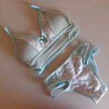 Completo eloisa cutout glitter pizzo azzurro
