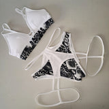 Completo monaco whet pitonato nero/bianco