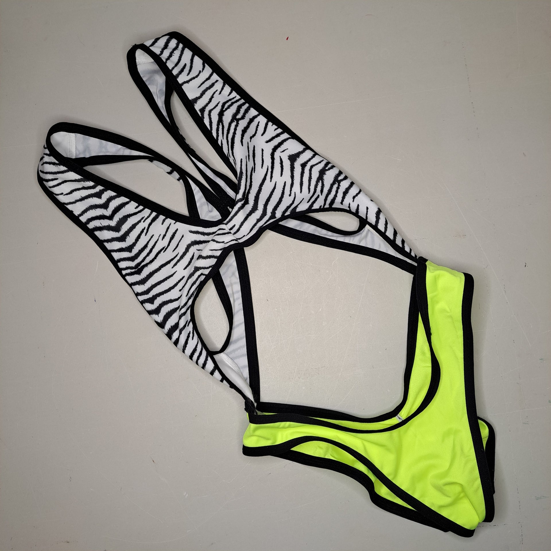 Body play jungle zebra/giallo fluo
