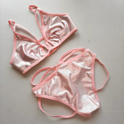 Completo high cut harness rosa foil / rosa - Flamingo pole wear